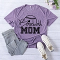 Purple Baseball Mom graphic tee in XXL with soft heathered fabric and casual round neck - Purple