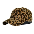Distressed leopard print baseball cap with crossover back and vintage wash details - Adjustable / Coffee Leopard Fabric