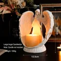 Nordic angel resin candle holder in ivory white, height 21.5cm, warm light home decor - Pure White - Large Angel Candlestick (No Candle)