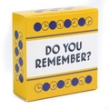 Detailed side view of the bright yellow Truth or Dare box with Do You Remember text - Vintage Memory Game