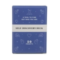 Self-Discovery card deck with 50 prompts in a blue paper box and white band - Self-Discovery Deck