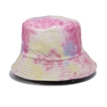 Bob tie-dye coloré avec motifs rose et bleu pour protection solaire d'été en plein air - M (56-58cm) / Jaune-Rose