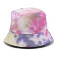 Colorful tie-dye bucket hat for sun protection with pink, purple and yellow pastel patterns - M (56-58cm) / Blue Pink