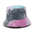 Double-sided tie-dye bucket hat with colorful blue and pink pattern for sun protection - M (56-58cm) / Dusty Pink