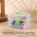 Kit de costura verde portátil con 8 hilos de colores, tijeras y útiles esenciales - 8993 Kit de Costura de Mano