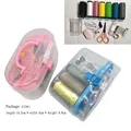 Kit de costura doméstico rosa y azul con hilos multicolores y herramientas básicas - 9928 Costurero Cofre del Tesoro