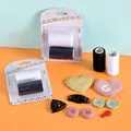 Polyester black and white sewing thread kit with heart patches and 300m high-strength spools - 9985 Black and White Threads