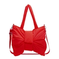 Bolso tote rojo con forma de lazo para mujer y correa de hombro ajustable en nailon - Rojo