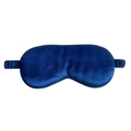 Navy blue silk sleep mask with elastic strap for travel and light blocking - Light Navy Blue