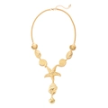 Collar dorado de estrella de mar y conchas para fiestas de playa y vacaciones - Dorado