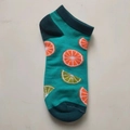 Chaussettes courtes colorées avec motif de citron vert pour hommes et femmes - Ad123 / 36-44