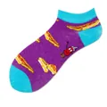 Chaussettes mauves grande taille avec motifs cartoon et bordure bleue - Ad107 / 36-44