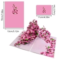 3D Orchid pop-up greeting card set in bright pink with intricate purple flower clusters - S945 (phalaenopsis Orchid Pop-up Greeting Card)