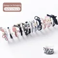 12-piece colorful elastic hair tie set with pearls and bows in a clear storage jar - 12-Piece Mixed Color Jar Set