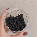 Black high-elasticity hair ties set in a transparent storage jar for hair styling - 20-Piece Black Jar Set