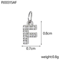 Micro-paved letter F pendant in silver finish with sparkling zircon stones - Letter F / Silver
