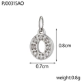 Silver micro-paved zircon letter O pendant in titanium steel with 0.8cm size detail - Letter O / Silver