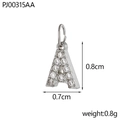 Silver micro-pave zircon letter A pendant with 0.8cm height for custom jewelry - Letter A / Silver