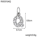 Silver micro-paved letter Q pendant with cubic zirconia for jewelry making - Letter Q / Silver