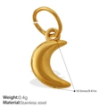 18K gold-plated stainless steel crescent moon pendant for DIY jewelry, 10.5mm size - Gold Moon Pendant (PJ674G)