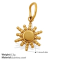 Golden sun shaped stainless steel pendant charm for DIY necklaces and jewelry making - Small Sun Shape Pendant (PJ707G)