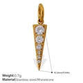 18k gold plated stainless steel inverted triangle pendant with white rhinestones - Inverted Triangle White Rhinestone Pendant (PJ719WEG)