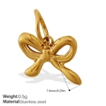 Polished 18K gold plated stainless steel bow-shaped pendant measuring 7.4mm wide - Mini Bowknot Pendant (PJ797)