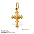 Vintage gothic cross pendant in retro gold finish made of durable stainless steel - Gothic Style Cross Pendant (PJ948G)