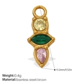 18k gold plated stainless steel pendant with yellow, green and pink zircons - Three Color Zircon Combination Pendant (PJ952CRG)
