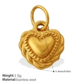 Bohemian gold heart pendant with dot borders in stainless steel weighing 1.5g - Spiral Pattern Heart Pendant (PJ954G)