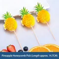 Creative 14.7cm pineapple honeycomb cocktail picks for party fruit tray decoration - High Quality Yellow Pineapple Picks