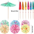 Colorful paper cocktail umbrellas with tropical floral patterns in multiple assorted colors - Classic Umbrella Picks
