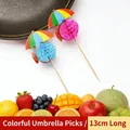50pcs colorful paper umbrella picks 13cm for fruit platters and cocktail decoration - Colorful Parachute Picks