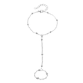 Silver chain ring bracelet with delicate metal bead accents and adjustable clasp - Silver Bead Chain
