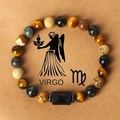 Virgo constellation beaded bracelet with natural tiger eye and jasper stones - Virgo