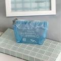 Light blue ruffled mesh makeup bag with star embroidery and shell motifs for students - Ocean Blue Ruffle Mesh Bag (Small)