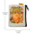 Small canvas rosary pouch with floral portrait print and side zipper closure - SCG-2 Style