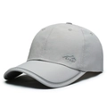 Light gray quick-dry baseball cap with mountain peak graphic and sport printed logo - Adjustable / Light Gray