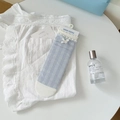 Chaussettes à carreaux bleu clair avec dentelle blanche et perles en vue variante - Noeud à Carreaux Bleus