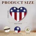 Segnale in legno cuore bandiera americana con stampa HD e gancio in metallo - Pendente in Legno a Forma di Cuore Stile Bandiera Americana (Y26Y90228_Q)