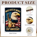 Placca murale 250° anniversario USA con aquila e stelle, misura 30x20cm - Targa Rettangolare Commemorativa del 250° Anniversario (Y26Y90224_Q)
