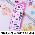 Autocollants DIY roses avec chats et nœuds pour décoration de cartes 50x145mm - Chat de Déguisement Rouge Transparent au Laser