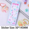 Set autocollants laser DIY mignons avec moutons pastel et motifs floraux 50x145mm - Mouton à Fleurs Bleues Transparent au Laser