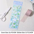 Laser glitter flower stickers for DIY journals blue and green floral pattern - Galaxy Laser Sticker-Blue Lily