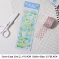 Laser glitter tulip decorative stickers for DIY scrapbooking in blue and yellow colors - Galaxy Laser Sticker-Blue Tulip