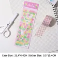 Laser tulip DIY stickers for journals with pink and yellow floral patterns 21x6cm - Galaxy Laser Sticker-Pink Tulip