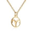 Dettaglio della collana dorata con ciondolo segno zodiacale Ariete e catena a O lucida - Ariete Oro
