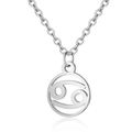 Macro shot of silver Cancer zodiac pendant necklace with hollowed 69 symbol details - Cancer Steel