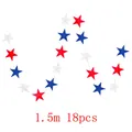 1.5m patriotic star garland with 18 red, blue and white stars for party decor - Medium Style
