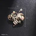 Detailed macro shot of honey bee brooch with crystal wings and golden alloy finish - Bee Elf (BR2401)